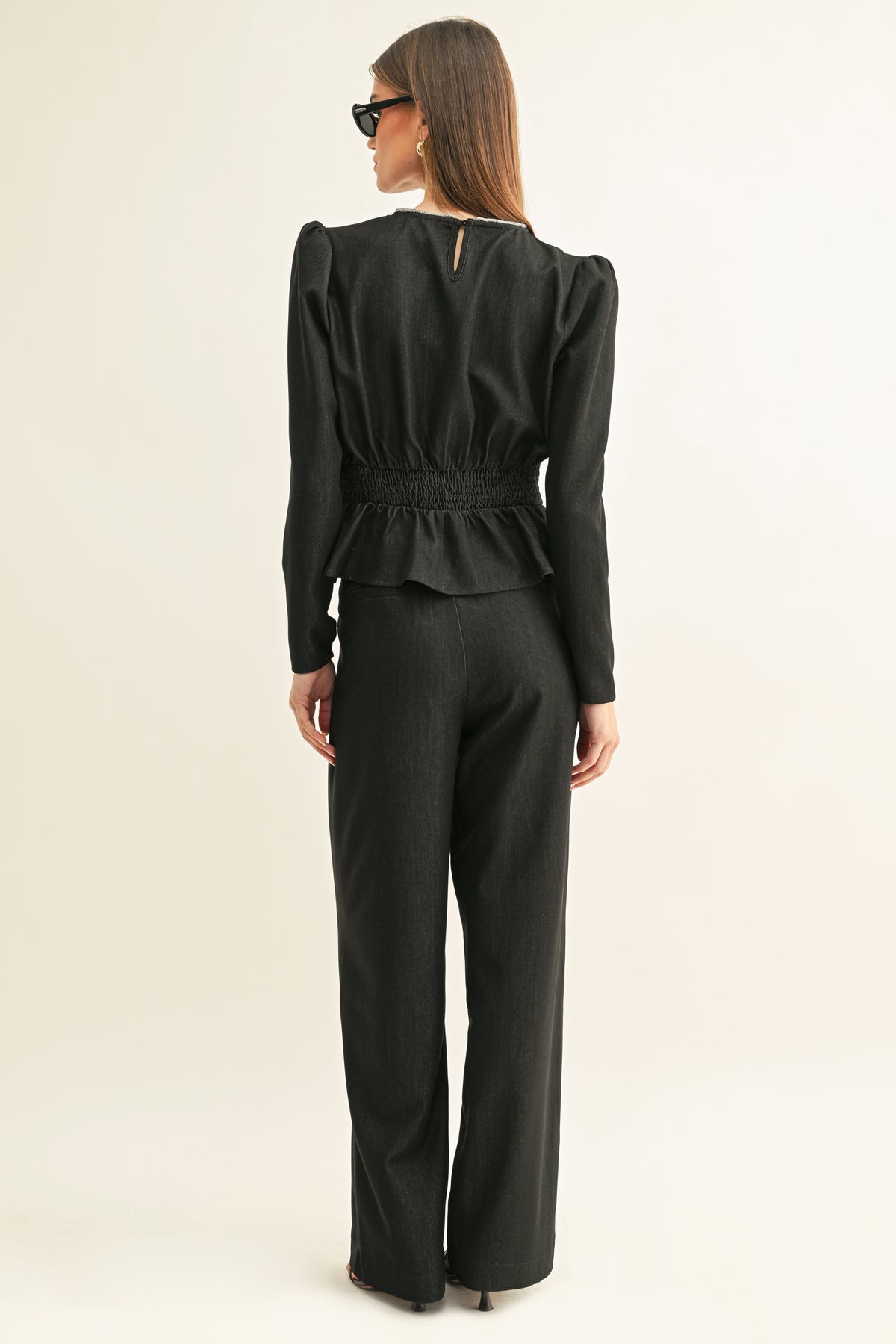 MILEY PLEATED CHAMBRAY PANTS