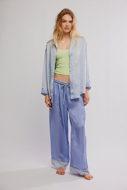 Dreamy Days Pajama Set in Lime Kiwi Combo