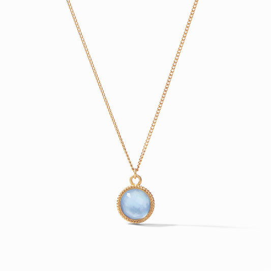 Fleur-de-Lis Solitaire Iridescent Chalcedony Blue