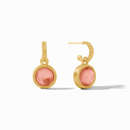 Fleur-de-Lis Hoop & Charm Iridescent Melon Earring