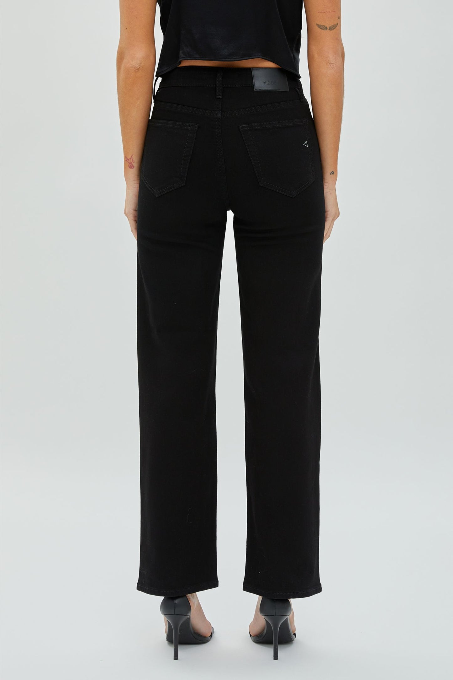 Tracey High Rise Straight Black Jeans