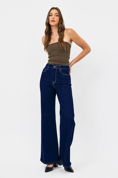 DARK DENIM HIGH RISE HAPPI FLARE