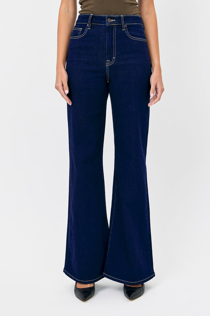 DARK DENIM HIGH RISE HAPPI FLARE