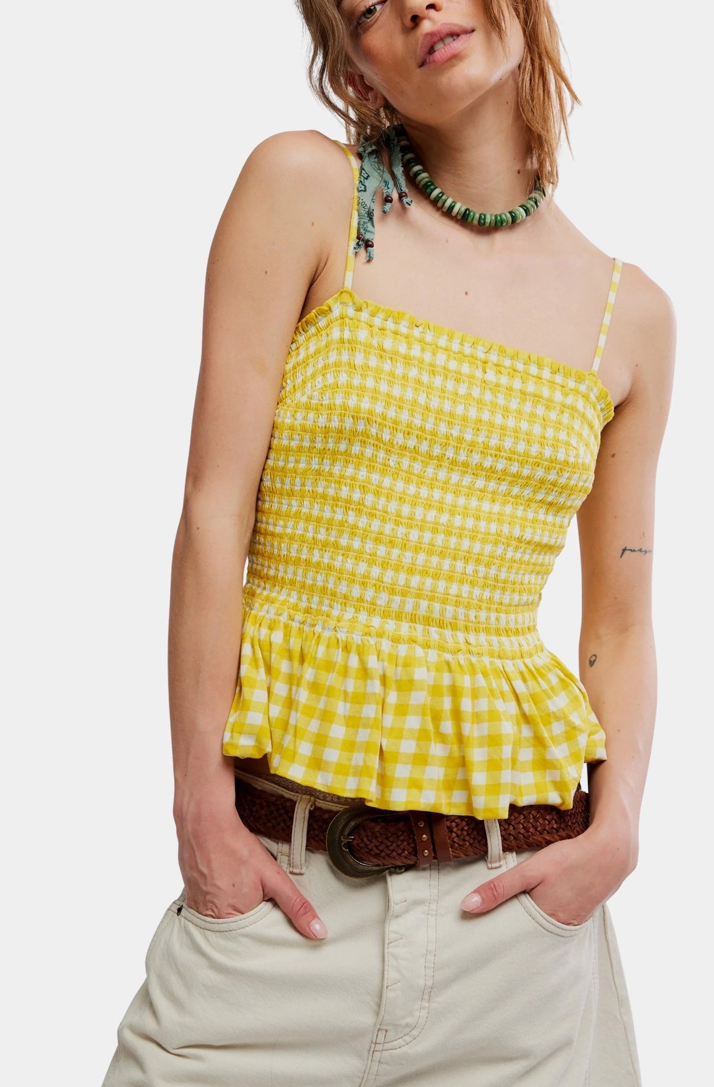 Yellow Gingham Top