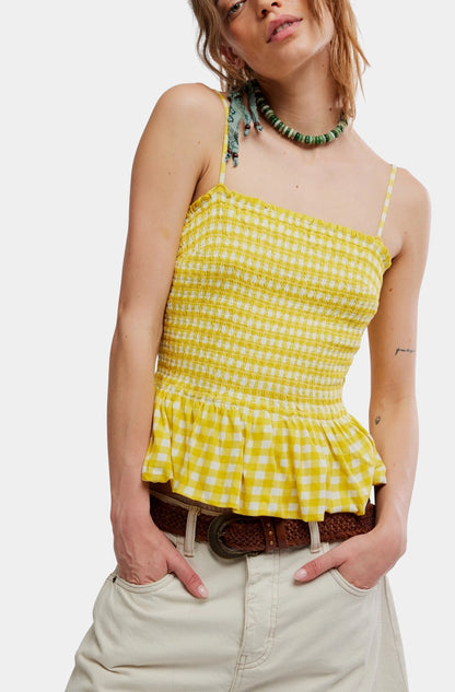 Yellow Gingham Top