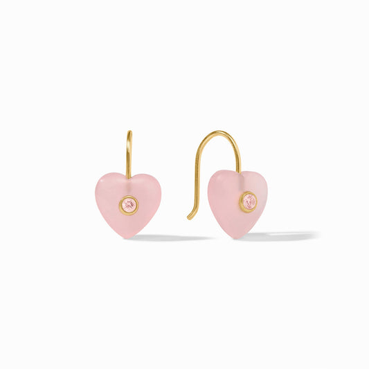 Pink Quartz Heart Earring