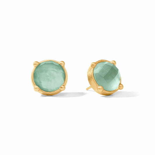 Iridescent Aquamarine Blue Honey Stud