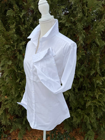 White w White Eyelet French Cuff