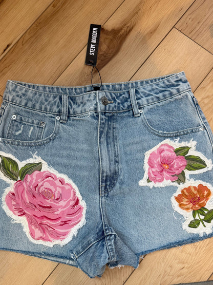 Lilien Floral Printed Denim Short