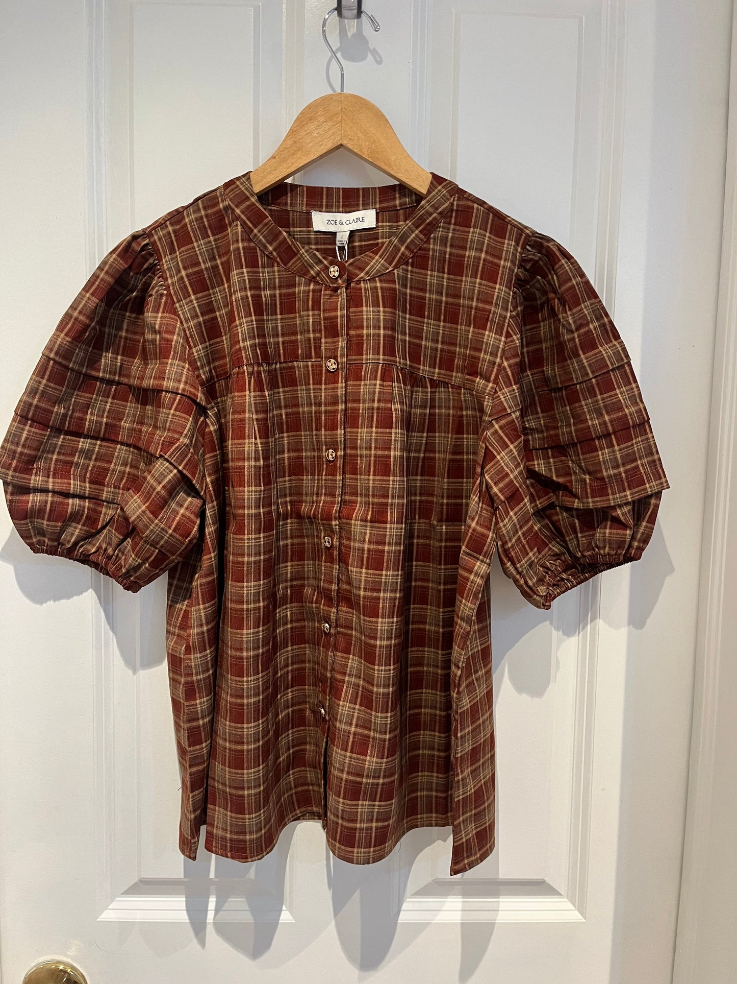 Rust Plaid Blouse