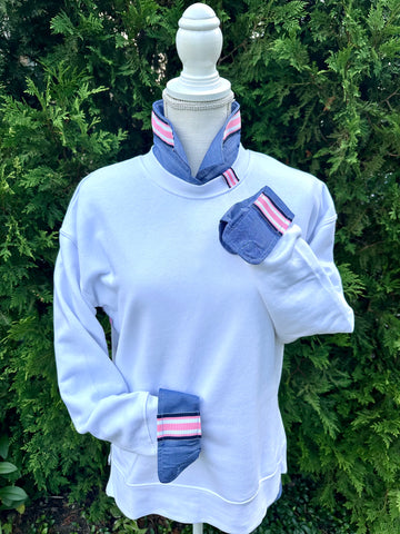Blue Oxford Shirt - Pink and Blue Ribbon