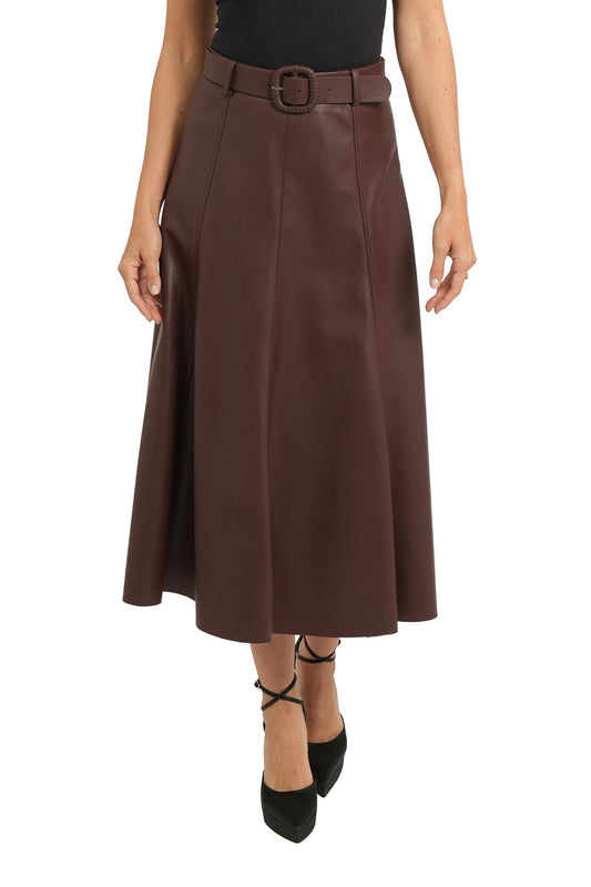 Brown Leather Skirt
