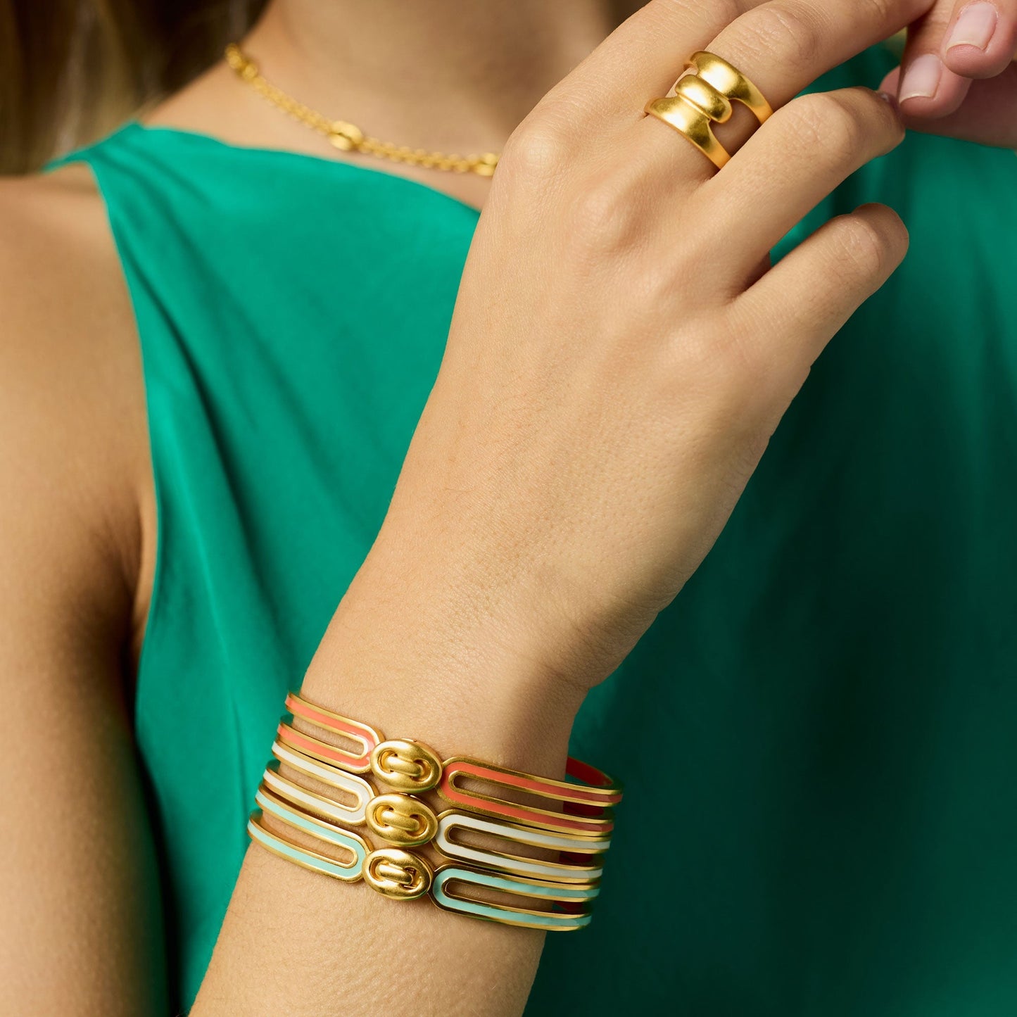 Navy Enamel Laguna Enamel Hinge Bangle