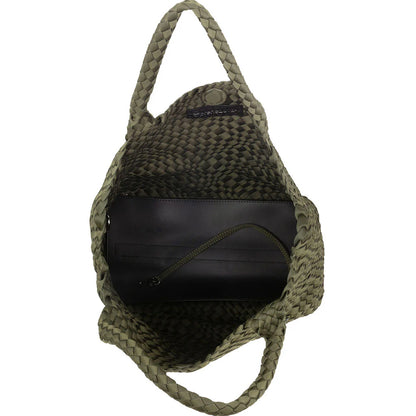 WOVEN LARGE TOTE - Olive