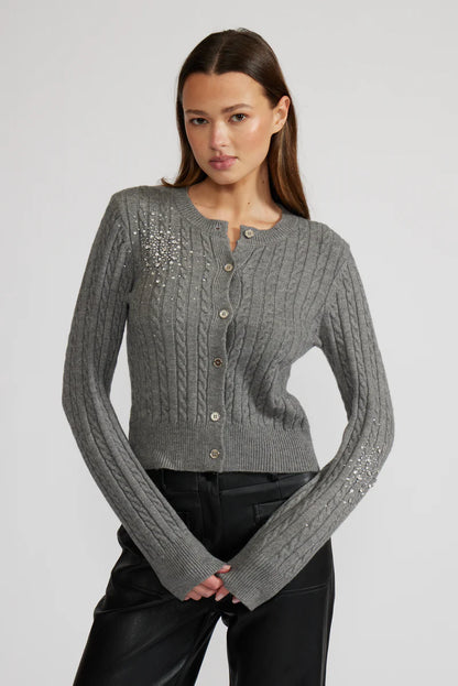 Grey Crystal Cardigan