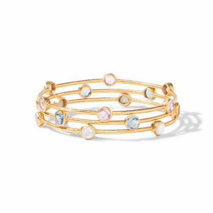 Milano Gold Bangle Chalcedony Blue -  S