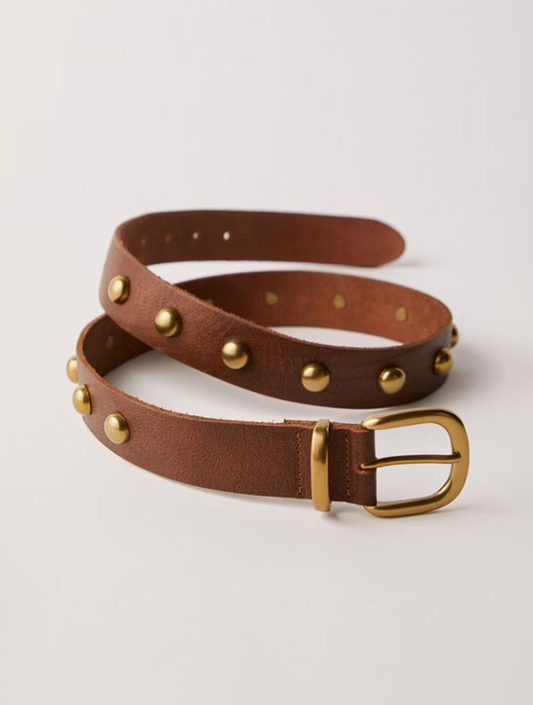 Cognac Rhodes Stud Belt