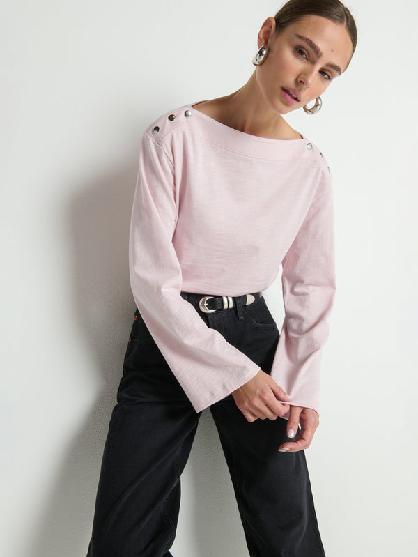 Pink Rochelle Boatneck Tee