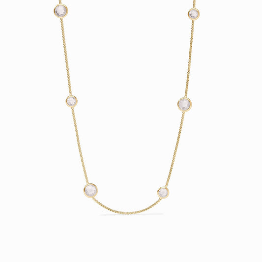Clear Crystal Rainbow Station Necklace