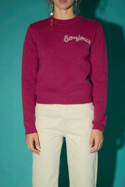 Bonjour Plum Sweater