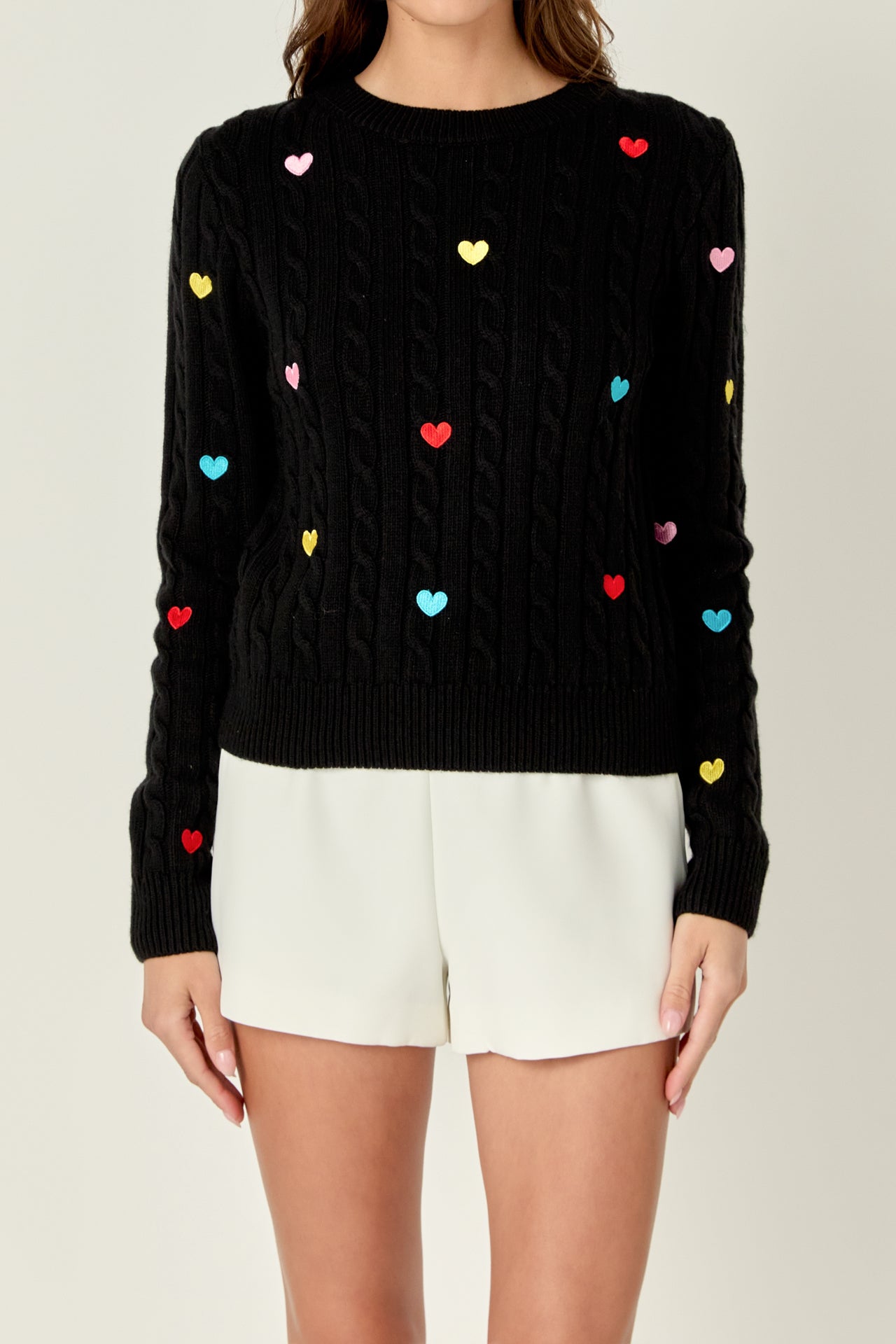 Heart Embroidery Knit