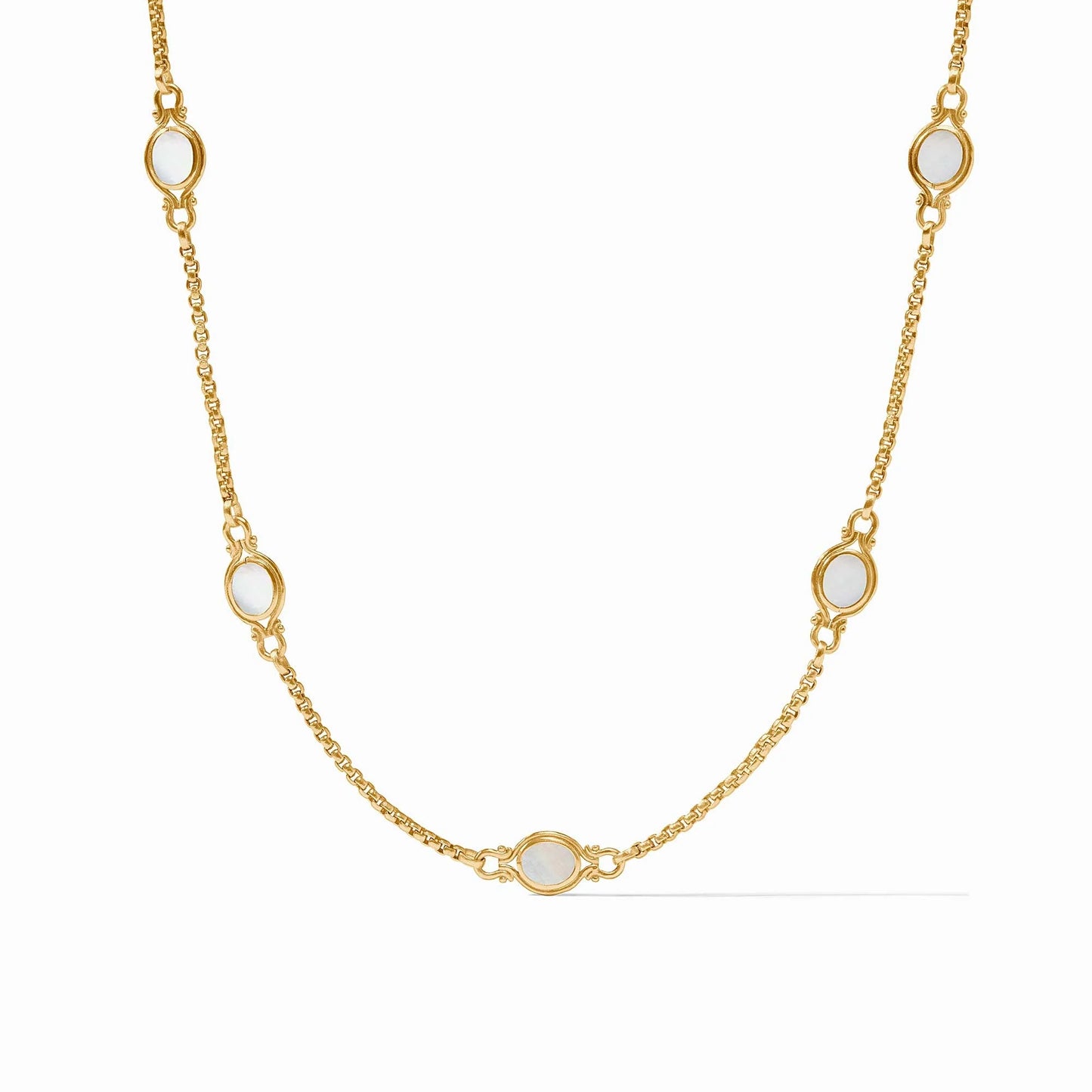 Saratoga Stone Station Necklace - Mother of Pearl