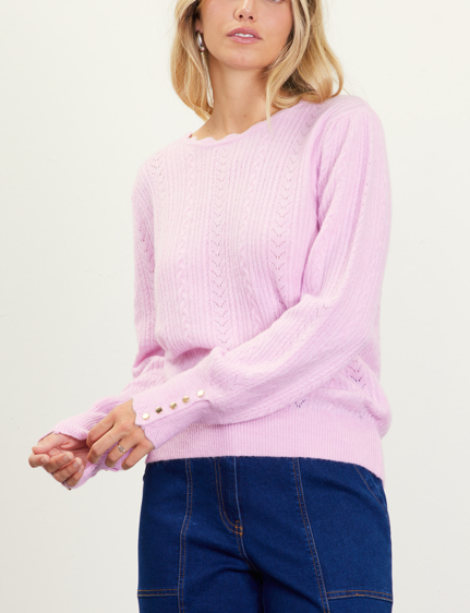 Petal Pink Cable Sweater