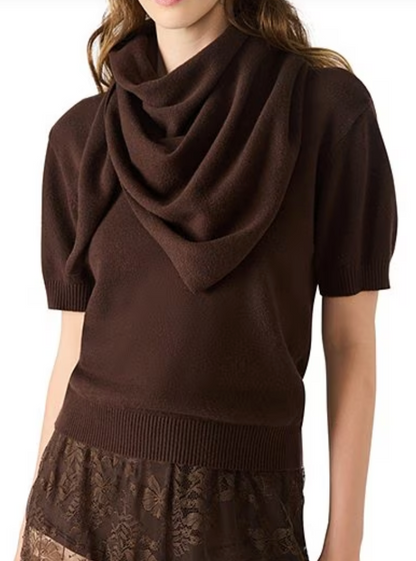 Hermia Detachable Scarf Sweater