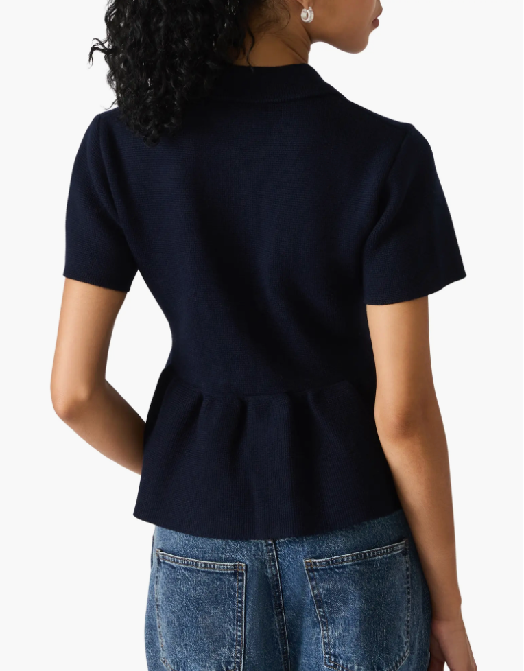 Roxanna Jewel Embellished Peplum Knit Top