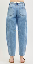 Ankle Barrel Jeans with Drawstring Waistband