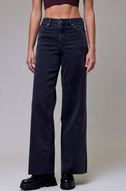 Charcoal Nori Wide Leg Jeans
