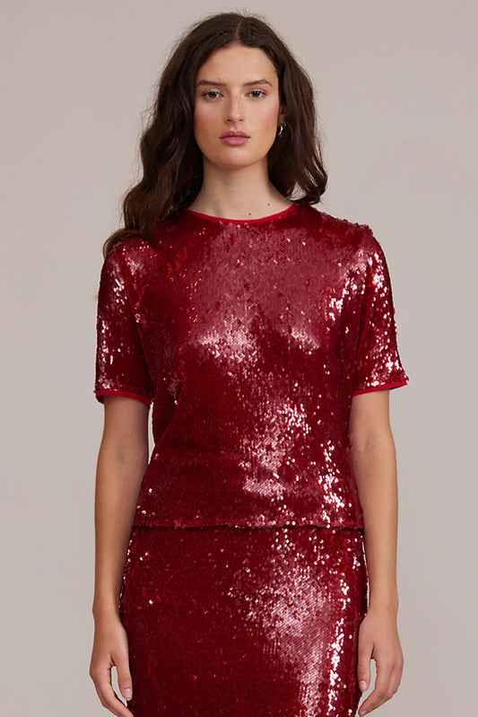 Cherry Sequined Top