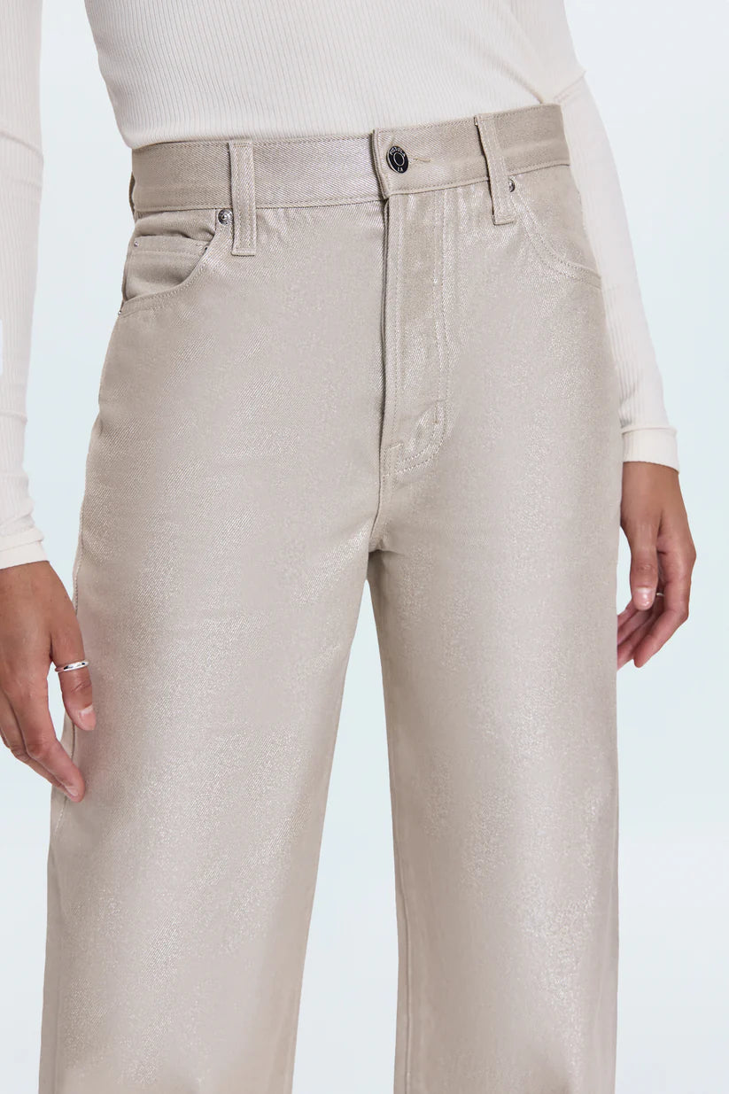 Tate High Rise Bowed Leg Jean- Champagne