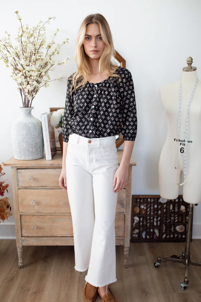 Sophie Top - Black Flower