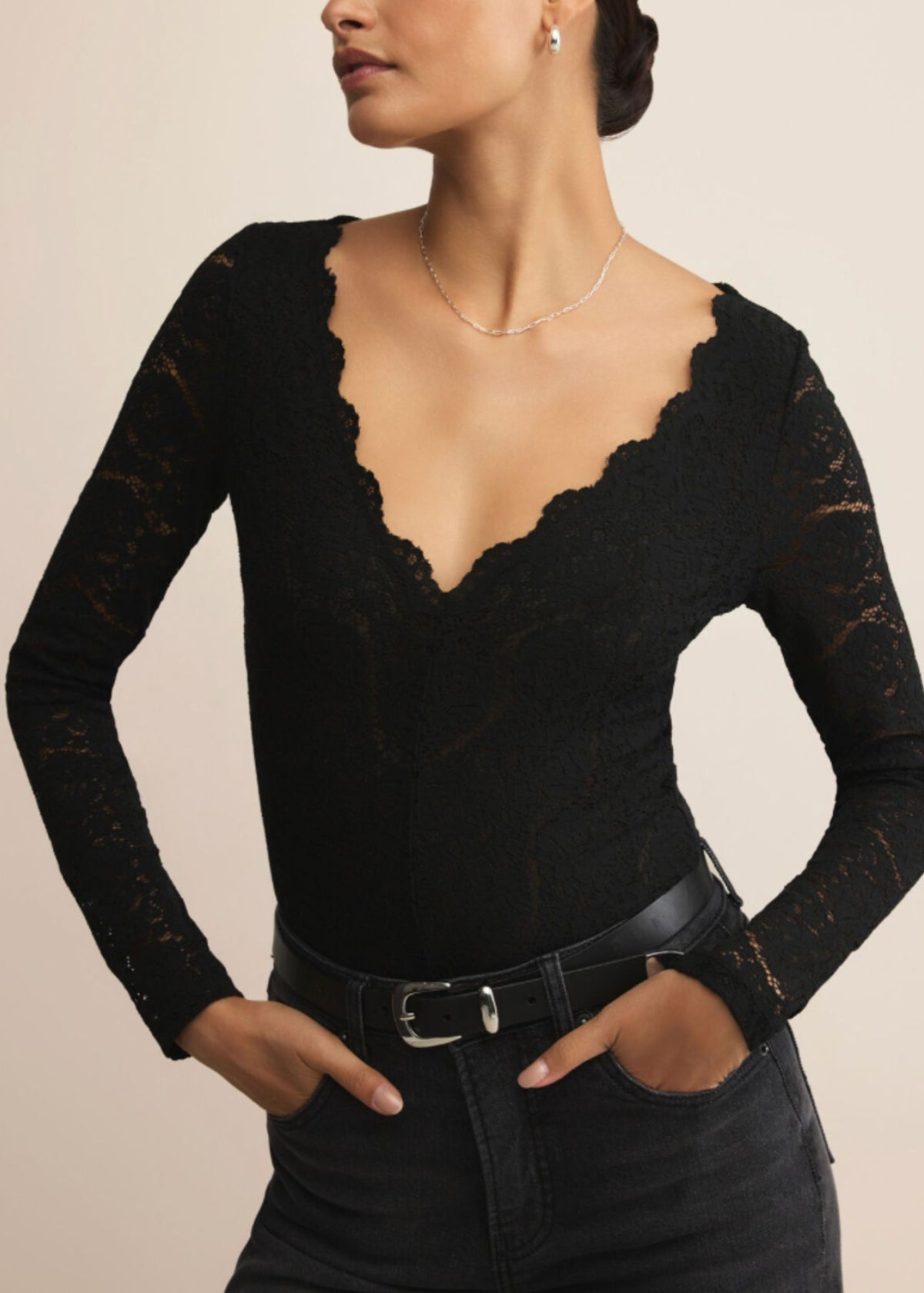 Black Nightfall Lace Bodysuit