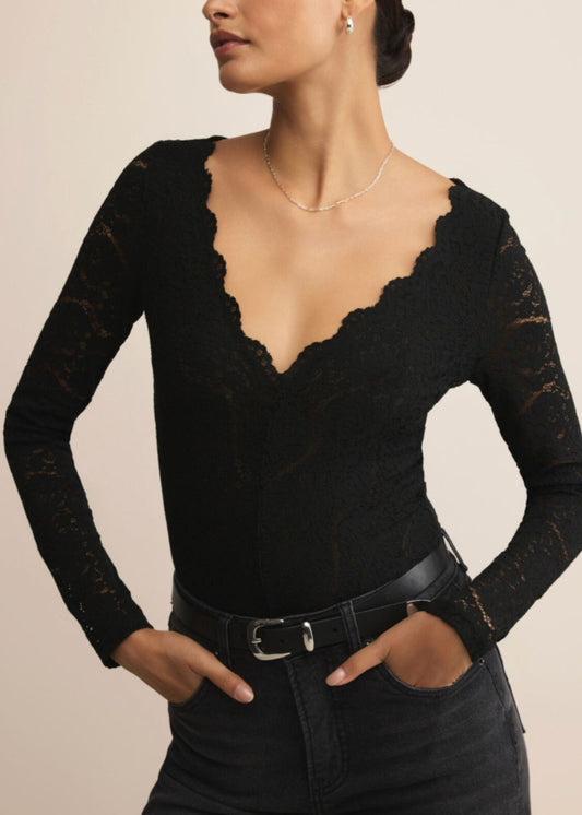 Black Nightfall Lace Bodysuit