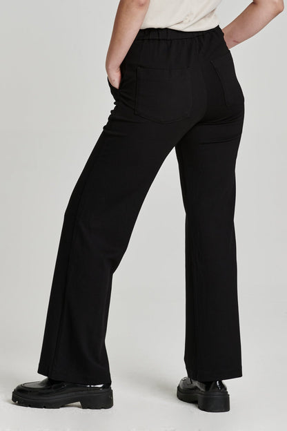 BISHOP WIDE LEG BLACK PANTS