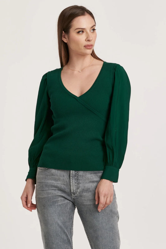 DARCY LONG SLEEVE OVERLAP TOP