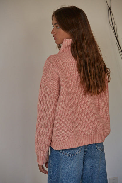 Pink High Neck Sweater