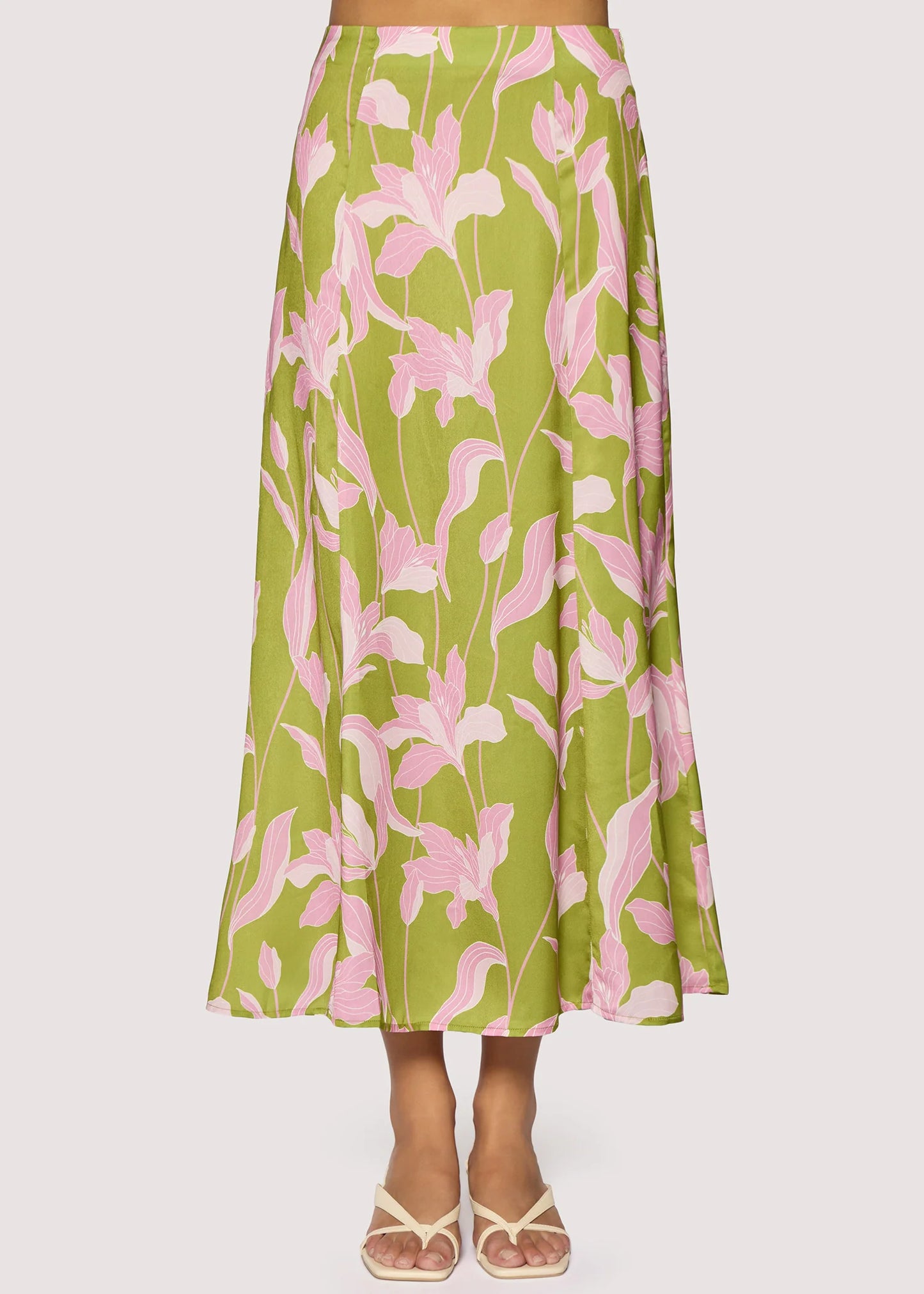 Green Floral Maxi Skirt