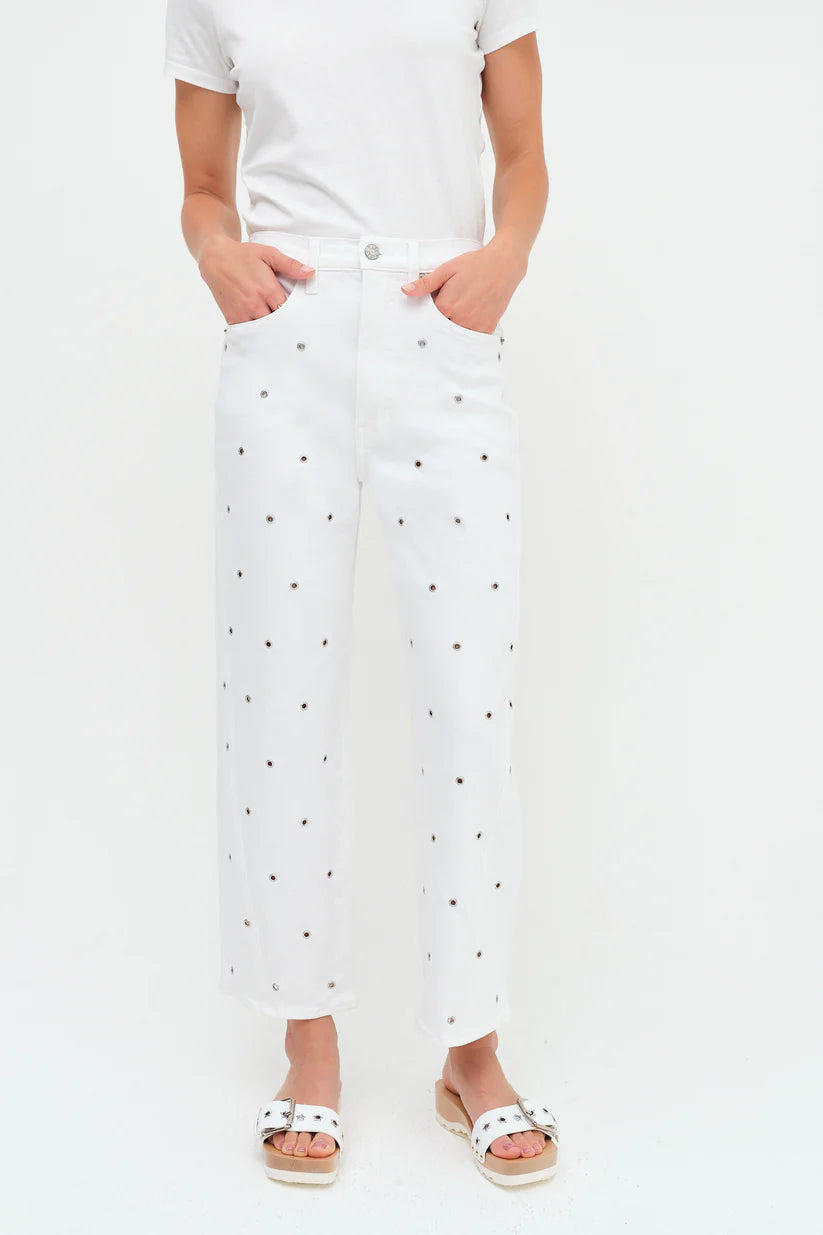 White Barrel Leg Jean