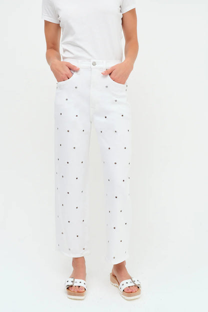 White Barrel Leg Jean