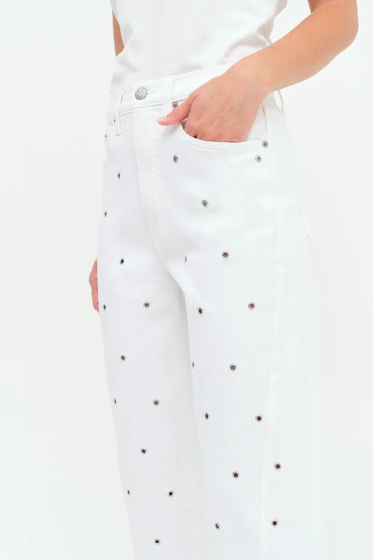 White Barrel Leg Jean