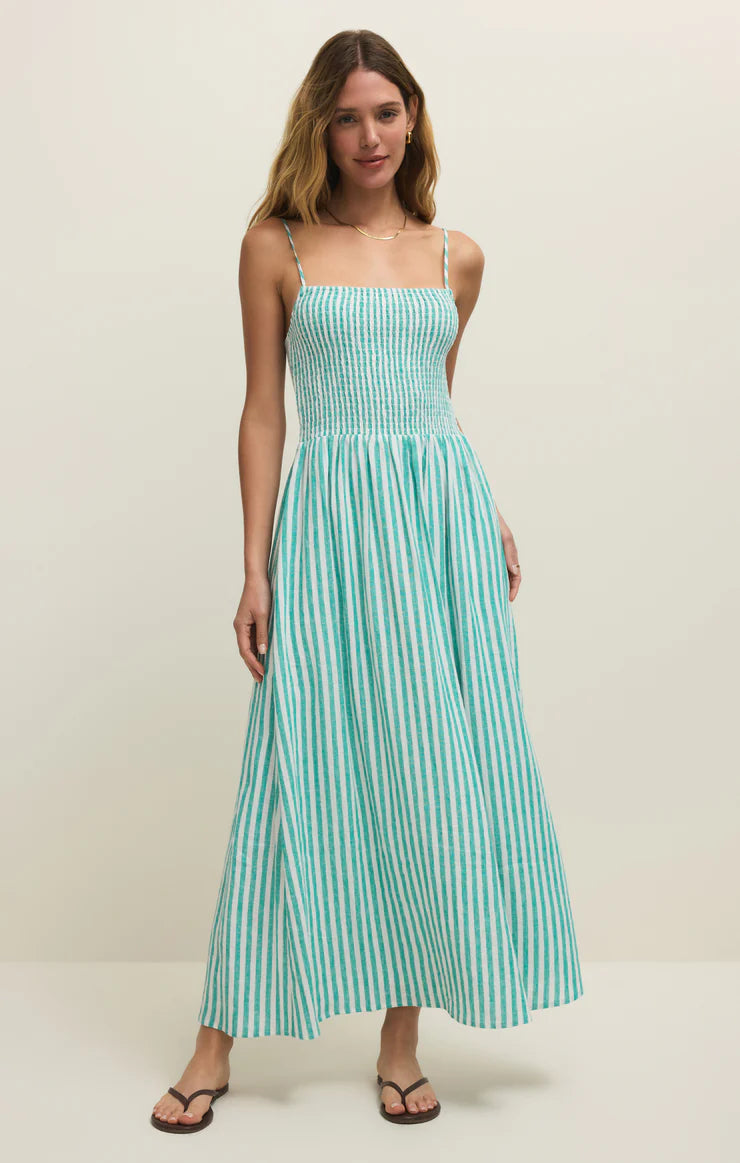 Green Striped Maxi Dress