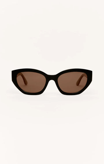 Polished Black Brown Mirage Sunglasses