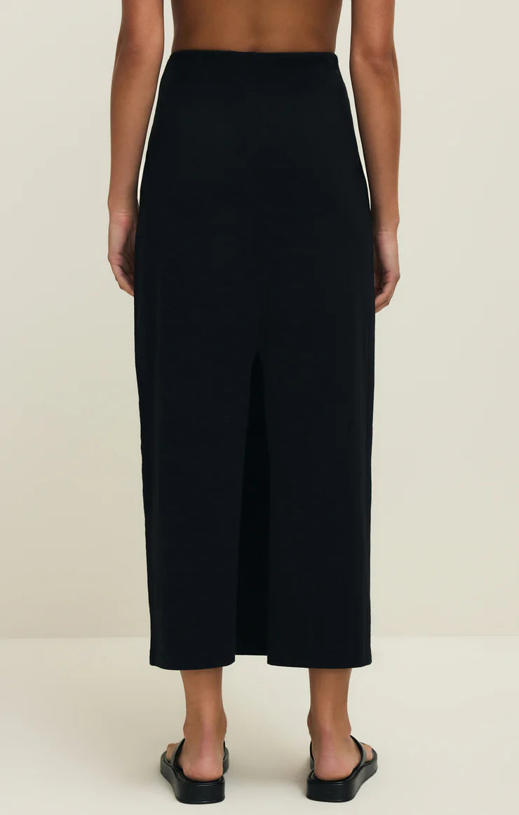 Black Jersey Midi Skirt