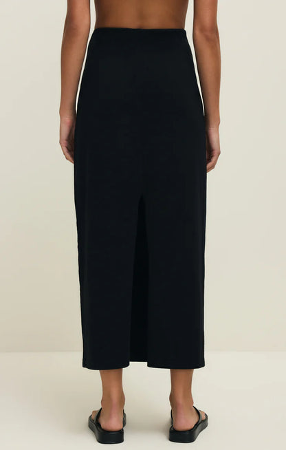 Black Jersey Midi Skirt