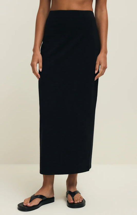 Black Jersey Midi Skirt