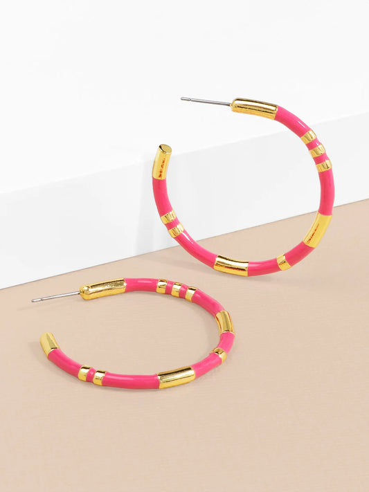 Large Enamel Hoop Earring
