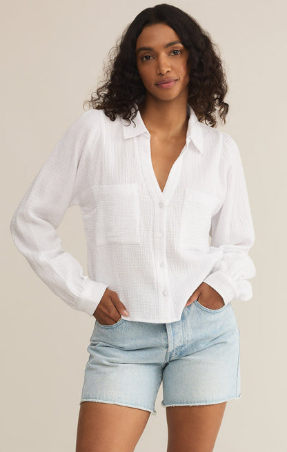 White Button Up Top